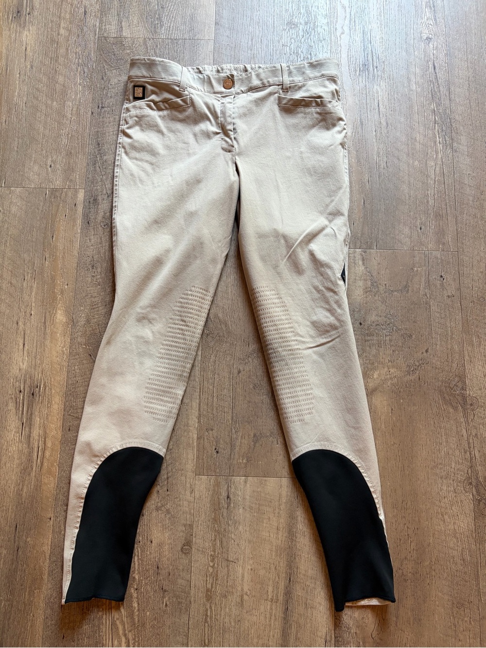 Equiline Premium Beige Knee Patch Riding Breeches IT 48 US 32